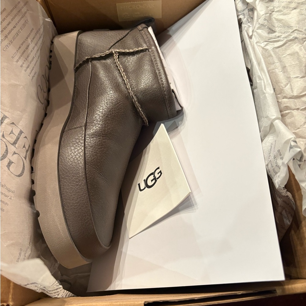 UGG Classic Mini Boots in Taupe Leather